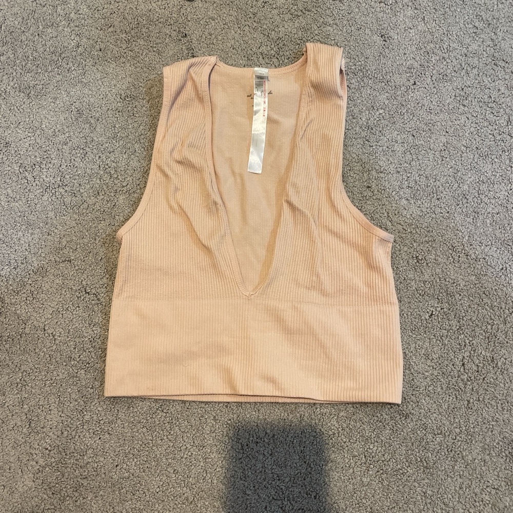 Urban Outfitters Ribbed Beige Tank Top